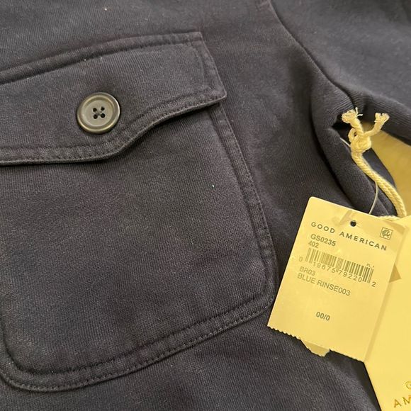 Good American Fleece Jacket in Blue Rinse Size 00/0 - Picture 9 of 14